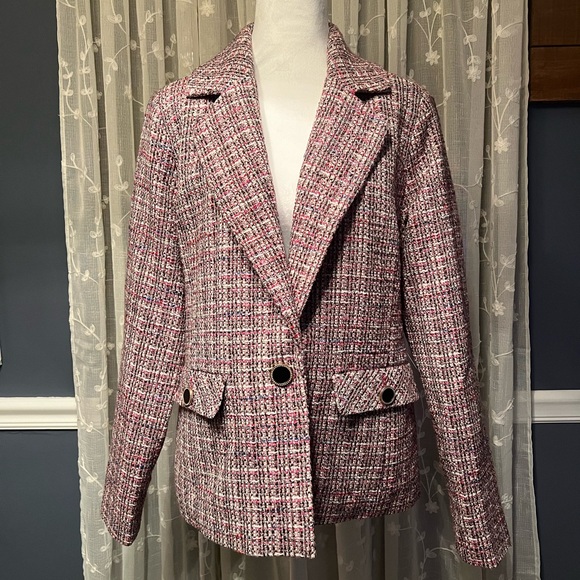 Bagatelle Pink Tweed Blazer - Picture 1 of 5